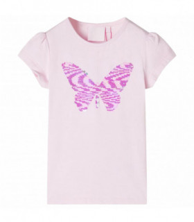 Kids' T-shirt with Cap Sleeves Soft Pink 128