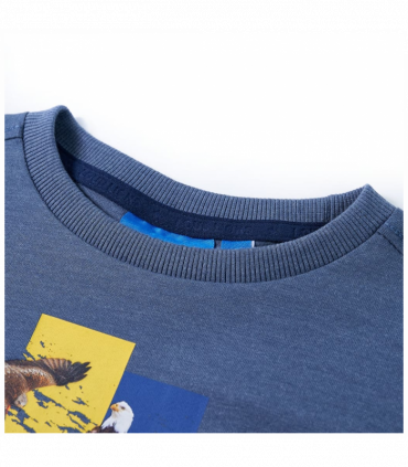 Kids' T-shirt with Long Sleeves Blue Melange 128