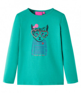 Kids' T-shirt with Long Sleeves Bright Green 128