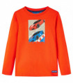 Kids' T-shirt with Long Sleeves Bright Orange 104