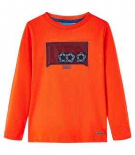 Kids' T-shirt with Long Sleeves Bright Orange 116