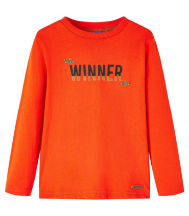 Kids' T-shirt with Long Sleeves Bright Orange 116
