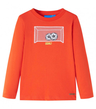 Kids' T-shirt with Long Sleeves Bright Orange 116