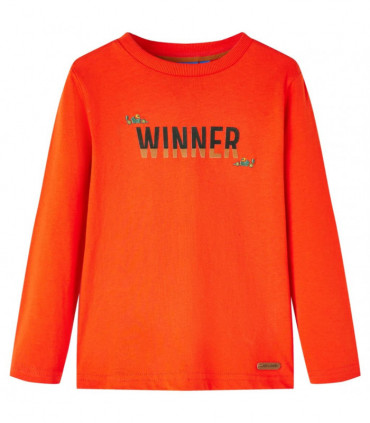 Kids' T-shirt with Long Sleeves Bright Orange 128
