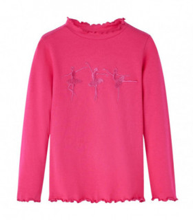 Kids' T-shirt with Long Sleeves Bright Pink 128