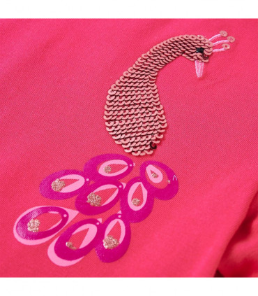 Kids' T-shirt with Long Sleeves Bright Pink 128