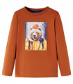 Kids' T-shirt with Long Sleeves Burnt Orange 116