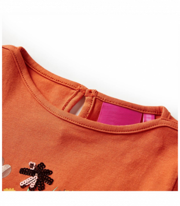 Kids' T-shirt with Long Sleeves Burnt Orange 128