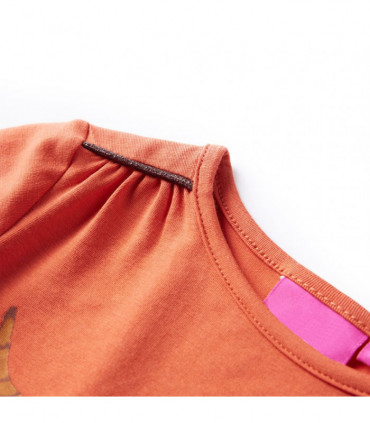 Kids' T-shirt with Long Sleeves Burnt Orange 128