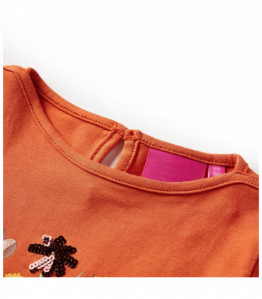 Kids' T-shirt with Long Sleeves Burnt Orange 92