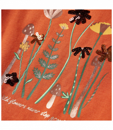 Kids' T-shirt with Long Sleeves Burnt Orange 92