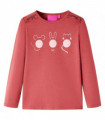 Kids' T-shirt with Long Sleeves Burnt Pink 128