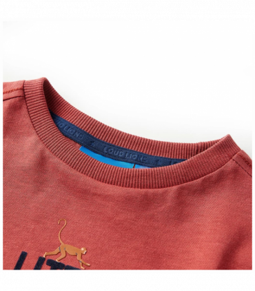 Kids' T-shirt with Long Sleeves Burnt Red 116