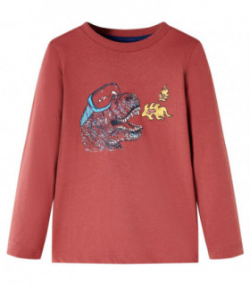 Kids' T-shirt with Long Sleeves Burnt Red 116