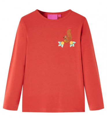 Kids' T-shirt with Long Sleeves Burnt Red 128