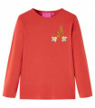 Kids' T-shirt with Long Sleeves Burnt Red 92