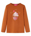 Kids' T-shirt with Long Sleeves Cognac 104