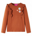 Kids' T-shirt with Long Sleeves Cognac 128