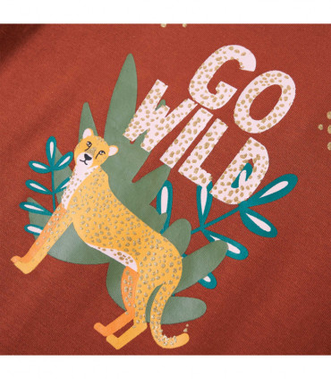 Kids' T-shirt with Long Sleeves Cognac 128