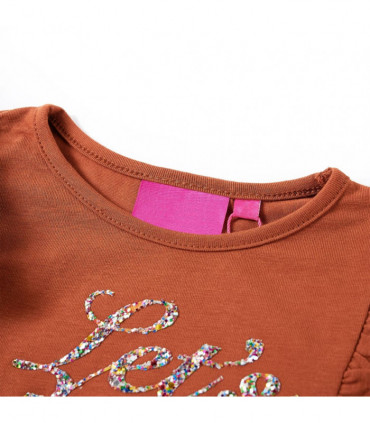 Kids' T-shirt with Long Sleeves Cognac 140