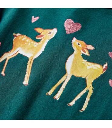 Kids' T-shirt with Long Sleeves Dark Green 104