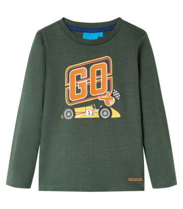 Kids' T-shirt with Long Sleeves Dark Green 116