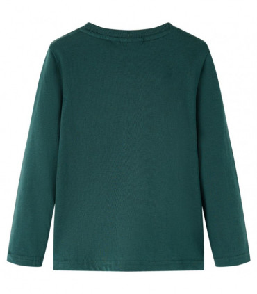 Kids' T-shirt with Long Sleeves Dark Green 128
