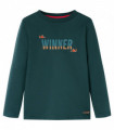 Kids' T-shirt with Long Sleeves Dark Green 128