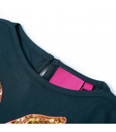 Kids' T-shirt with Long Sleeves Dark Green 128