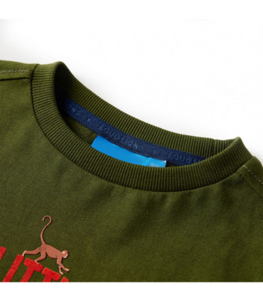 Kids' T-shirt with Long Sleeves Dark Khaki 128
