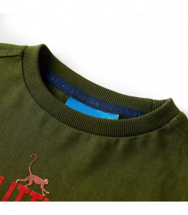 Kids' T-shirt with Long Sleeves Dark Khaki 140