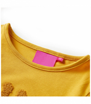 Kids' T-shirt with Long Sleeves Dark Ochre 116