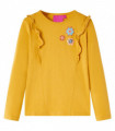 Kids' T-shirt with Long Sleeves Dark Ochre 116