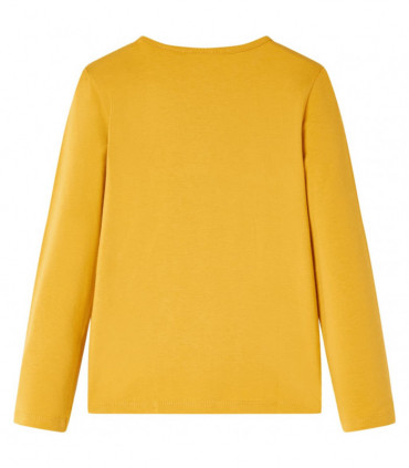 Kids' T-shirt with Long Sleeves Dark Ochre 116