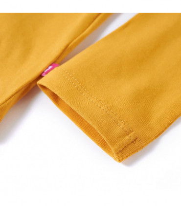 Kids' T-shirt with Long Sleeves Dark Ochre 128