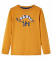Kids' T-shirt with Long Sleeves Dark Ochre 92