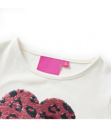 Kids' T-shirt with Long Sleeves Ecru 116