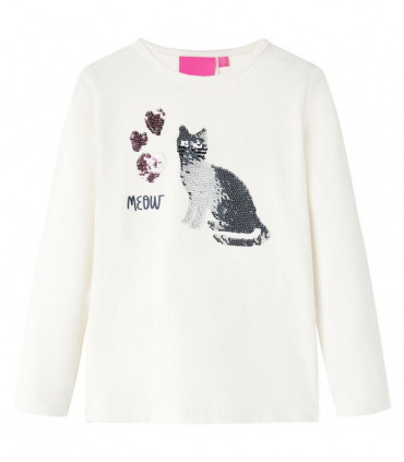 Kids' T-shirt with Long Sleeves Ecru 128