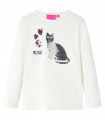 Kids' T-shirt with Long Sleeves Ecru 128