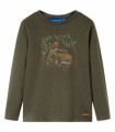 Kids' T-shirt with Long Sleeves Khaki 128