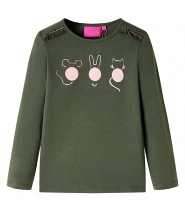 Kids' T-shirt with Long Sleeves Khaki 140