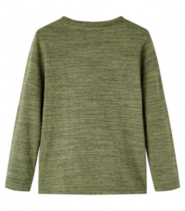 Kids' T-shirt with Long Sleeves Khaki Melange 104