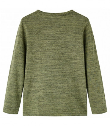 Kids' T-shirt with Long Sleeves Khaki Melange 116