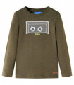 Kids' T-shirt with Long Sleeves Khaki Melange 116