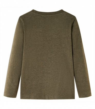 Kids' T-shirt with Long Sleeves Khaki Melange 116