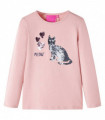 Kids' T-shirt with Long Sleeves Light Pink 116