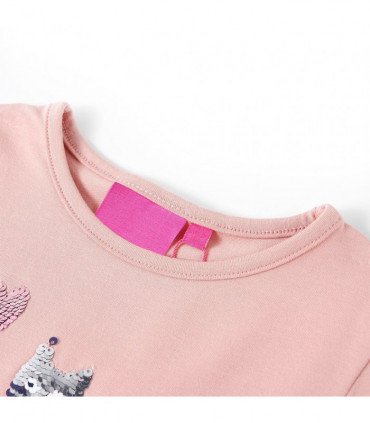 Kids' T-shirt with Long Sleeves Light Pink 116