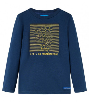 Kids' T-shirt with Long Sleeves Navy Blue 128