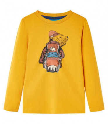 Kids' T-shirt with Long Sleeves Ochre 104