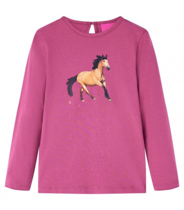 Kids' T-shirt with Long Sleeves Raspberry 104